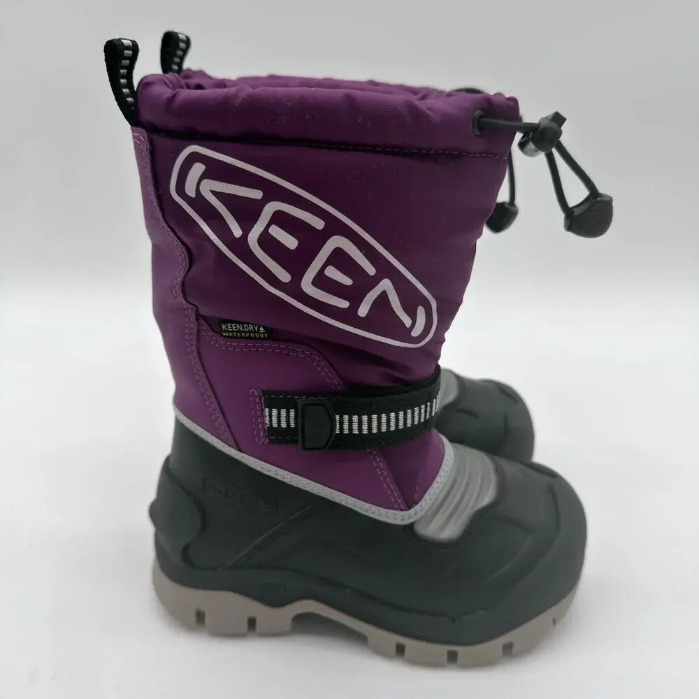 Keen Snow Troll Waterproof Purple Lined Insulated Winter Boots Size 8 Kids NWB
